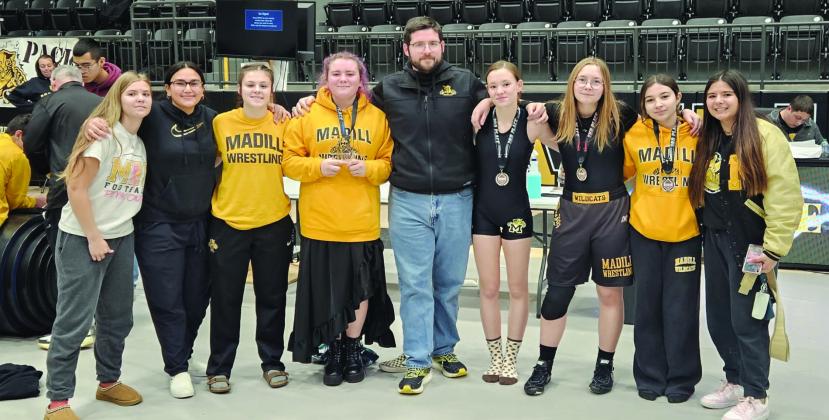 The Madill girls wrestling team took the team championship at the Thrill in Madill wrestling tournament. Courtesy photo