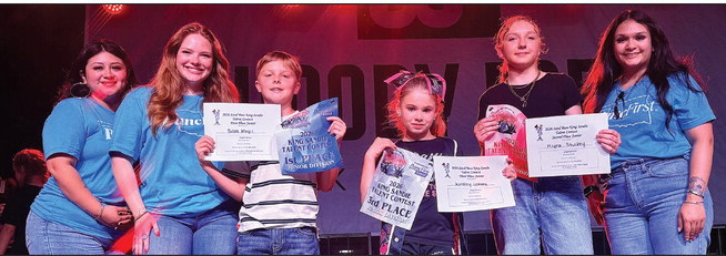 The Annual King Sandie Talent Contest was held on June 1 on the Woody Ford stage. The winners in the junior division were Silas Megil, 1st place; Alyna Stuckey, 2nd place; Kinsley Lemons, 3rd. Courtesy photo
