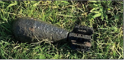 A local family found two explosive devices while cleaning out a storage container that they purchased. Neither one was a threat to the community. Courtesy photo