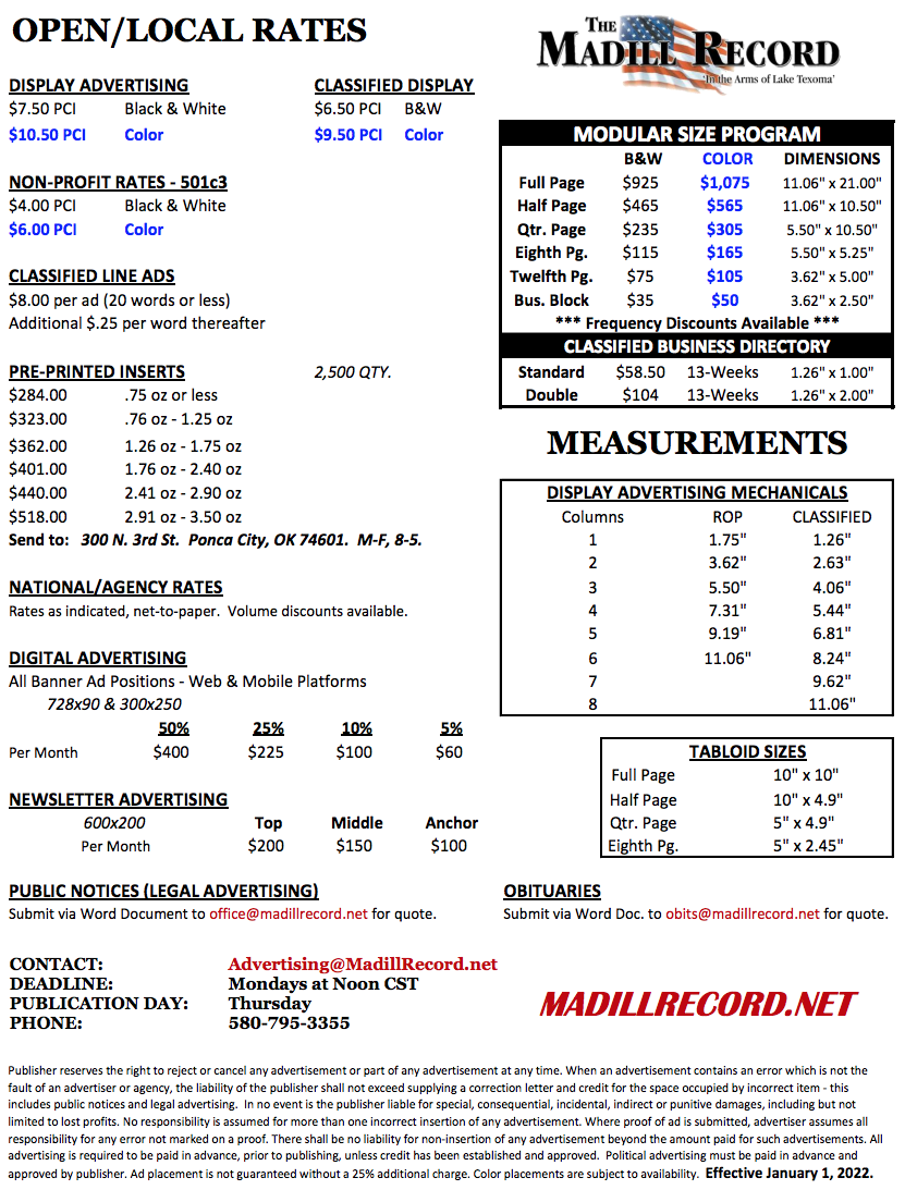 Rate Card