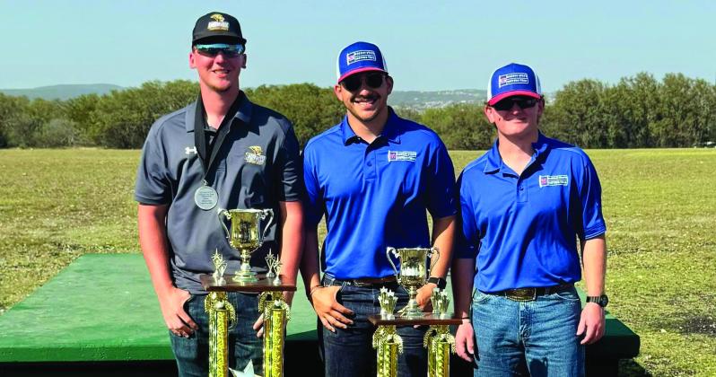 Three recent Kingston graduates are now National Shooting Champions for their respective colleges. Dakota Sliger is the Division 1 champion for Lindenwood University and Grant Gill and Rhett Coble are Division 4 champions for Murray State College. Courtesy photo