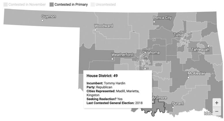 Why most OK State Legislative races are uncontested