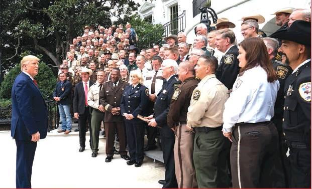 Photo by Joyce N. Boghosian • The White House President Donald Trump speaks to a group of sheriffs at the White House on Sept. 26. Marshall County Sheriff Danny Cryer joined 190 other sheriffs from across the country in Washington, D.C. to learn more about the Trump administration’s immigration policy and visit with members of Congress.
