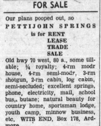 An ad in the 1954 issue of The Daily Ardmoreite. Courtesy photo