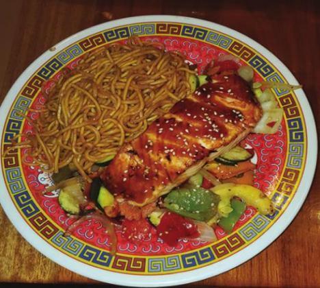 The Teriyaki Salmon from the Bamboo Noodle Bar was a tssty blend of seared salmon, Teriyaki sauce and sauteed vegetables. The to-die-for Crab Ragoons were a tasty mix of crab meat, cream cheese and seasoning. Charles White