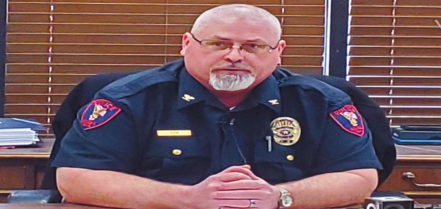 Madill Police Chief Donald Yow held a press conference addressing the issue of Boren’s arrest on March 2. Shalene White • The Madill Record