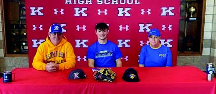 Kingston High school short stop Klete Finley signed a letter of intent to play baseball at Eastern Oklahoma State College on February 14. Finley was a part of the Redskins’ State quarterfinals team in 2021 and the State finals team in 2022. The Redskins finished with a 28-9 record last year under the direction of head coach Darren Henson. Courtesy Photo