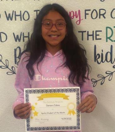 Madill April Students of the month