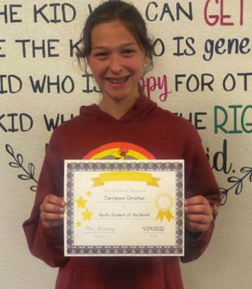 Madill April Students of the month