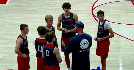 Kingston High School boys basketball team with Head Coach Bobby McAdoo during pre season. Courtesy photo