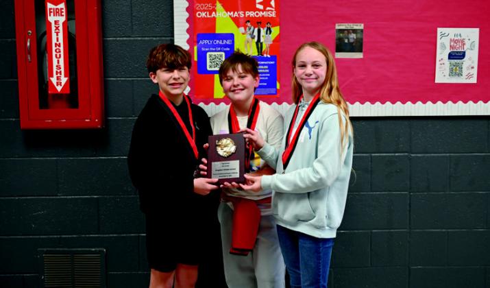 Top School 6th Grade includes (l to r) Wyatt Hampton, Roman Hawkins and Raylee Meidinger. Not pictured is Camden Gorman. Courtesy photo