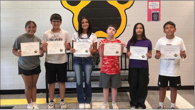 TheMMSAprilStudentsofthe Month are Gianna Navarrete and Anthony Padron, 6th; Dayanara Martin-Valenciano and Payton Stidham, 7th; Jancarlos Barrientos and Briana Meza, 8th. Courtesy photo
