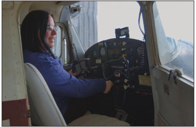 With both classroom and hands-on activities, the Ada High School’s aviation program has encouraged Sara Ellis to study science, technology, math and engineering fi elds. Courtesy Photo