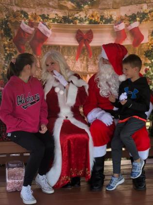 Korlee Cunningham-Martin and Kamden Martin enjoyed their visit with Santa and Mrs. Claus.