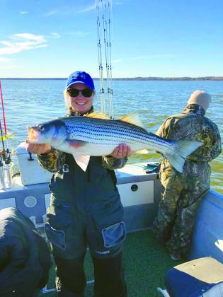 Oklahoma's cold winter months provide prime-time striper fishing, and Lake Texoma is the place to go, according to Amanda Hale. (via Facebook)