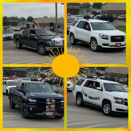Madill Public Schools held a teacher parade on March 27. The parade of teachers in their vehicles started at the Wildcat Den and went through ten locations across town before returning to the Wildcat Den.