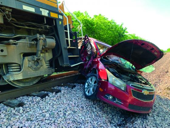 A woman was flown to a Plano hospital via careflight after a collision with a moving train. (Courtesy photo)