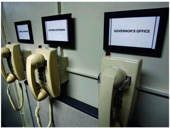 Phones in the chemical room of the execution chamber at the Oklahoma State Penitentiary in McAlester. (File photo/The Oklahoman)