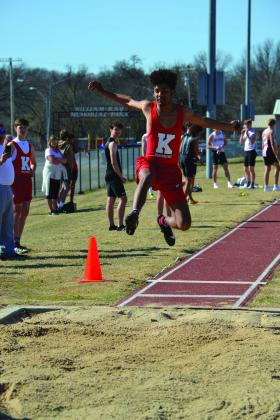 Kingston and Madill both competed in the track meet on March 25, 2022. Summer Bryant • The Madill Record