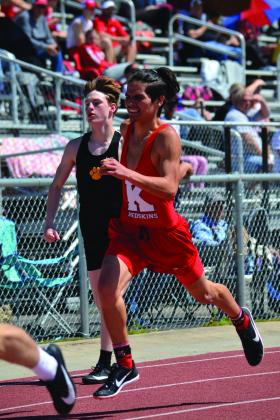 Kingston and Madill both competed in the track meet on March 25, 2022. Summer Bryant • The Madill Record