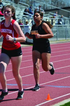 Kingston and Madill both competed in the track meet on March 25, 2022. Summer Bryant • The Madill Record