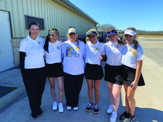 The Madill High School Girls’ Golf Team from left to right: Abby Zang, Samanta Salinas, Jennifer Rushing, Kellanie Lowe, Dilani Carroll, and Jaelan Williams. (Courtesy photo)