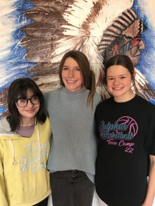 Kingston High School choir members Emerie Gable, Paytyn Short, and Destry Davis were named All-State Vocal. (Courtesy photo)