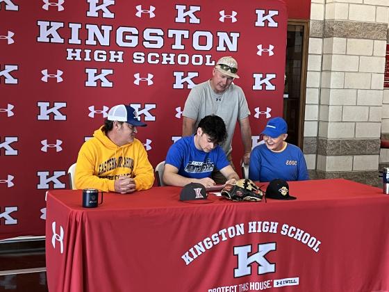 (Courtesy Photo)  Kingston High School Senior Klete Finley signed a letter of intent to play baseball at Eastern Oklahoma State College on February 15.