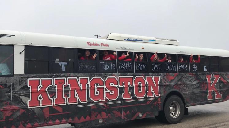 (Courtesy photo) The Lady Redskins received a community send-off when they left for the state tournament on March 9.