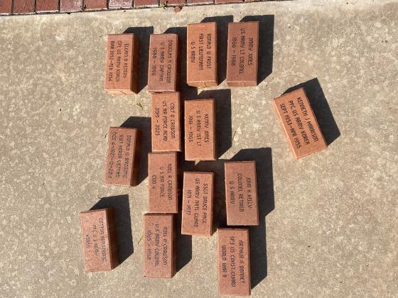 The American Legion added 15 new bricks to the Veteran's Walk on March 31. (Summer Bryant)