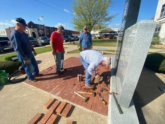 The American Legion added 15 new bricks to the Veteran's Walk on March 31. (Summer Bryant)