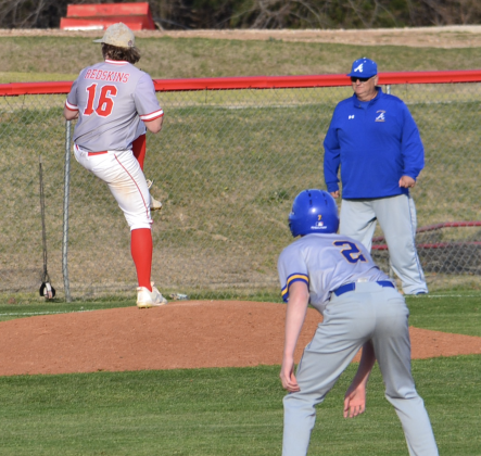 KHS sophomore Brady Green pitching during the Antler's game at home on March 28.