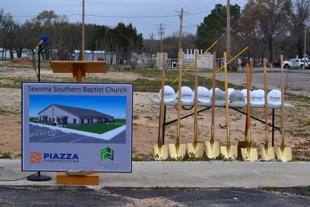 (Photo Leslie Mowles The Madill Record) Texoma Southern Baptist Church groundbreaking ceremony on March 21, 2023.
