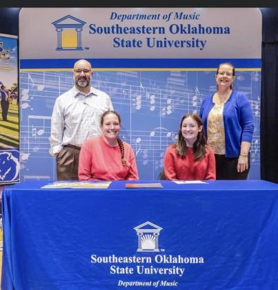 Brooke Minchey signed her letter of intent to attend Southeastern Oklahoma State University for music. (Courtesy photo)