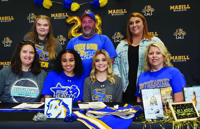 Madill's Kellanie Lowe and Skylin Gray have signed letters of intent to cheer at Southeastern Oklahoma State University. (Courtesy photo)