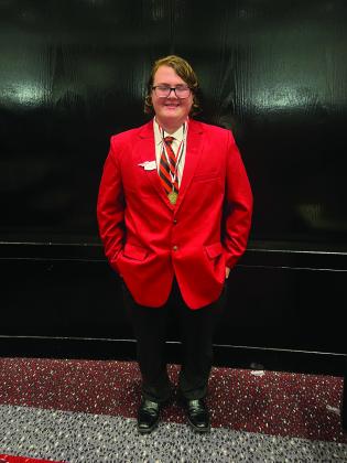 Kooper Walker competed in Professional Presentation, Level 1 and received a gold medal, placing in the top 10, 6th overall in his division. (Courtesy photo)