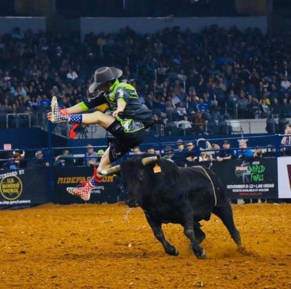 Dylan Idleman shows his daring technique at the AT&amp;T Stadium in Dallas. (Courtesy photo)