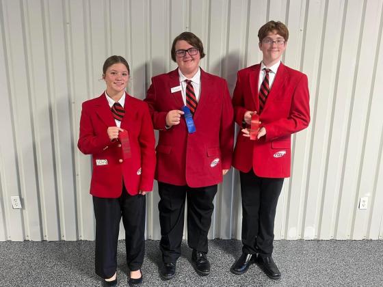 Hannah Uhlenlake, Kooper Walker and Ethan Khan competed in the District STAR Event on November 9. Each student placed in their respective events.