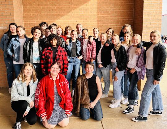 Kingston Middle School 8th Graders recently dressed the part for the Oklahoma novel "The Outsiders". (Courtesy photo)