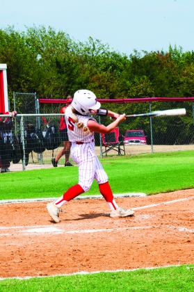Kingston freshman Emma Bridgeman takes a swing at the ball. (Courtesy photo)