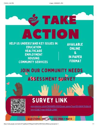INCA is conducing a Community Needs Assessment Survey.