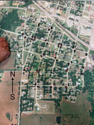 The map shows where the new and relocated stop signs are located. (Courtesy photo)