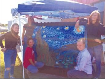 Courtesy Photo Kingston art students decorate a trash bin to enter into the Battle of the Brushes that will be held October 11, 12, and 13.