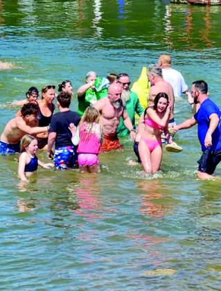 Approximately 20 people took the Polar Plunge at the Burning of the Socks.