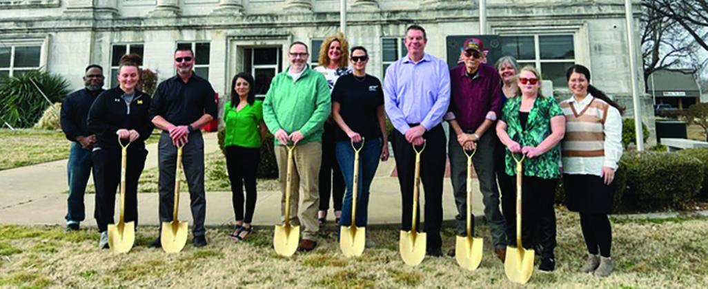 City officials from Madill and Oakland were part of the groundbreaking ceremony to welcome Dobson Fiber to the community. Courtesy photo