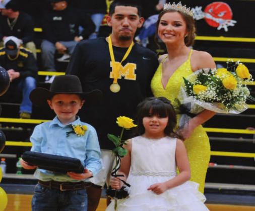 Ezekiel Fuentes and Jayden Weiberg were crowned Madill’s 2022 Homecoming King and Queen during the Madill v Sulphur game on January 28, 2022. Summer Bryant • The Madill Record
