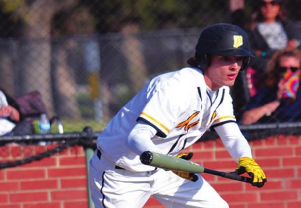 Houston Stephenson prepares to bunt during a Madill Baseball game. Summer Bryant • The Madill Record
