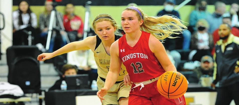 Emi O’Steen outruns her opponent during the Kingston v. Marietta game on January 12, 2021. Crockett Uber