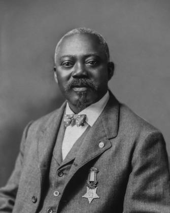 William Harvey Carney with his Medal of Honor in 1900. Courtesy photo