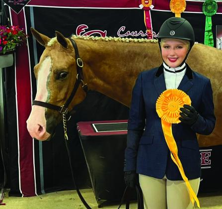 Weaver took 3rd in the 11/18 Walk Trot English showmanship category color division with Lenny. Courtesy photo